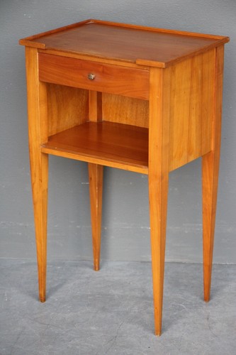 Signed French Empire bedside cabinet lamp table antique cherrywood classic 1950s - Picture 1 of 17