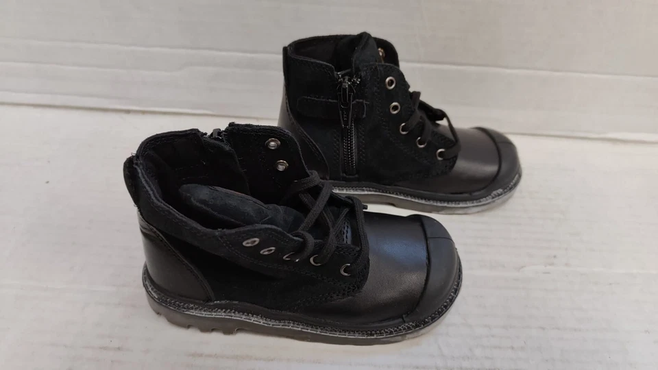Botas de cuero Palladium Pampa Hi para niños talla 8 niño pequeño unisex con cordones zapato duradero Foto 2 de 4