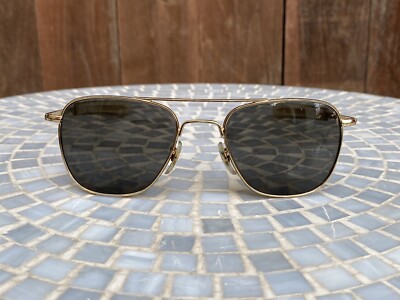 American Optical AO Original Pilot 52 20 140mm Gold/Gray | eBay