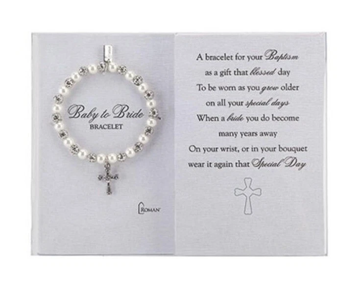 Baby to Bride Pearl Bracelet Stretch Carded & Gift Boxed by Roman - Image 4 of 4