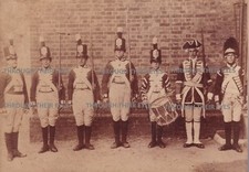 Original Victorian photo group in military uniform soldiers