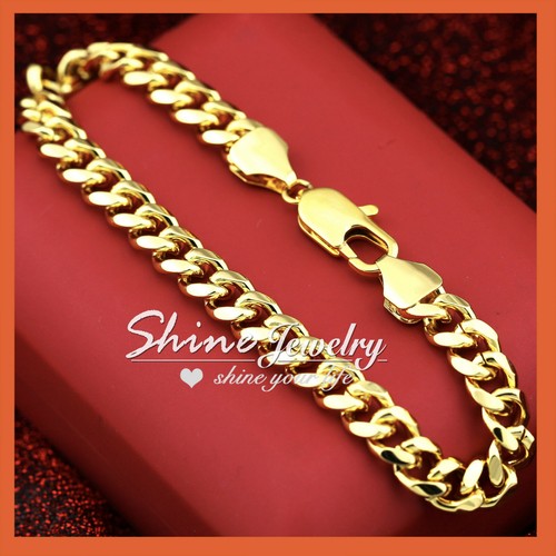 9K Gold Filled DIAMOND CUT 8MM CURB 