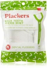 Plackers Back Teeth Micro Mint Dental Floss Picks, 75 Count 1 Pack