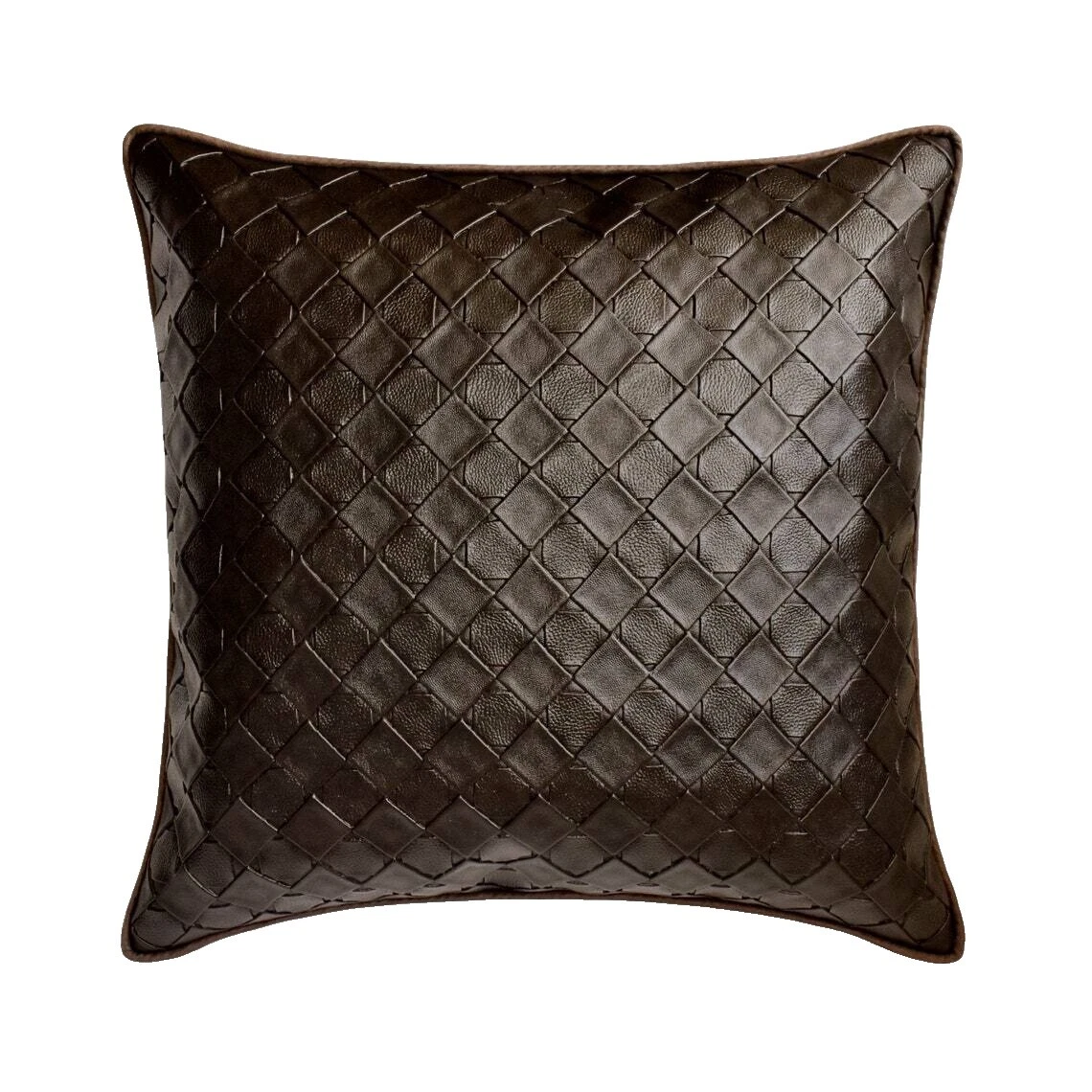 Faux Leather Checked Home Décor Pillows