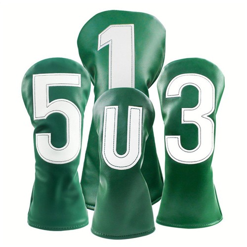 Golf Head Covers for Woods PU Leather Waterproof Anti-Scratch Golf Headcovers