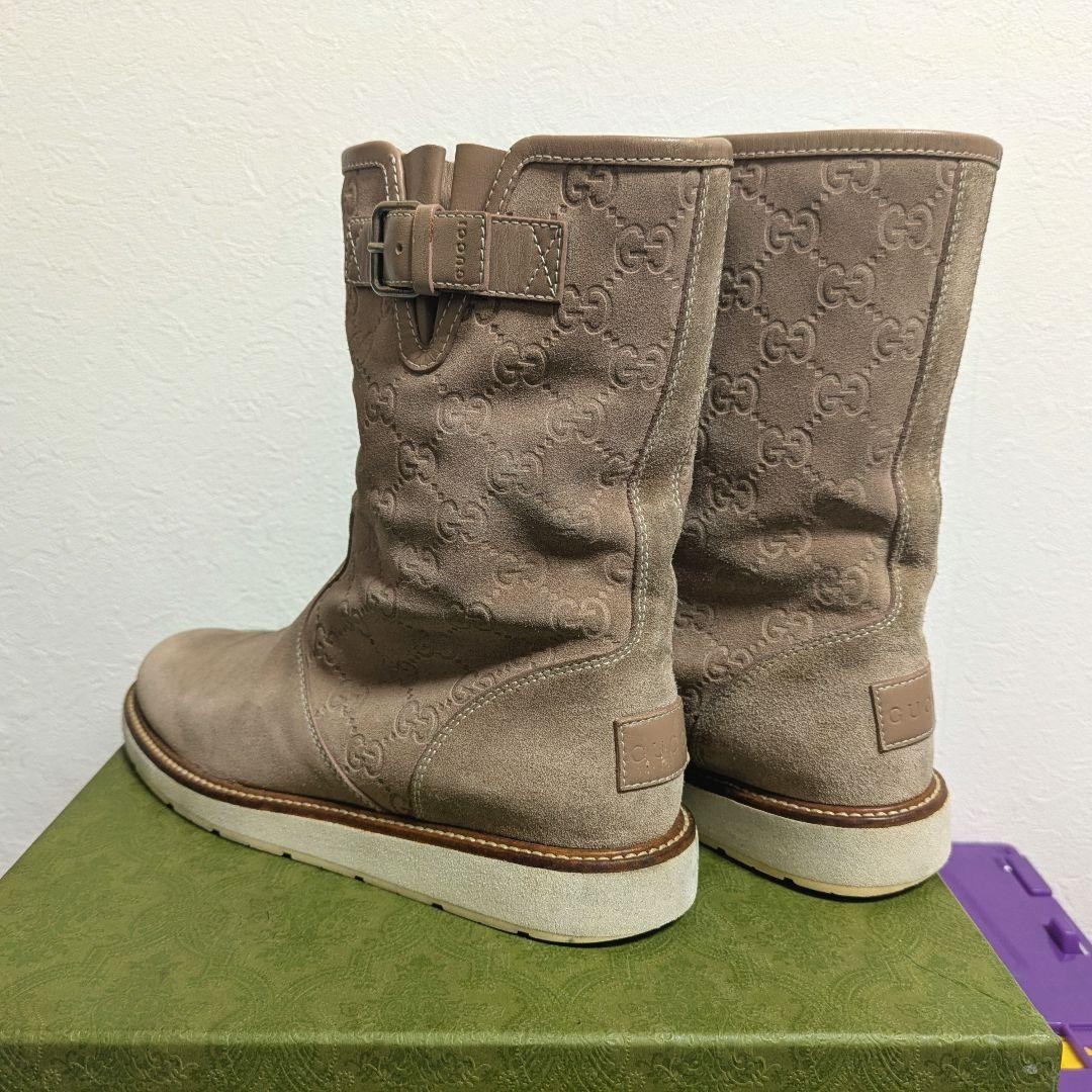 GUCCI Boots Heel GG Suede Beige EU39.5/US9.5 116485c thumbnail 6