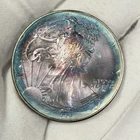 1995 American Silver Eagle 1oz .999 Round Coin TONER BLUE PURPLE ASE VERY COOL!