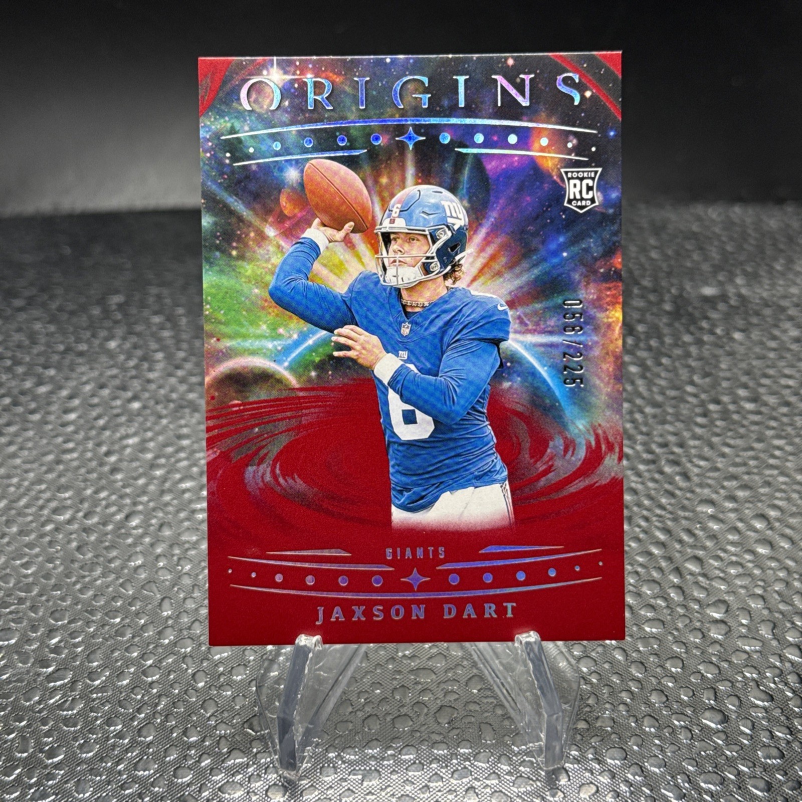 2025 Panini Origins Jaxson Dart Rookie RC Red /225 Giants #145