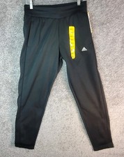 Adidas Womens Sweatpants Fleece Tapered Pants Joggers Size SMALL Black JN6880