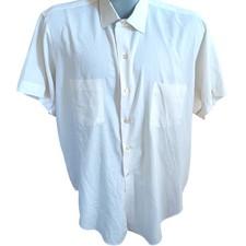 Arrow Decton Shirt Batiste Vintage Men's XL Short Sleeve 1970's Button-Up Dacron