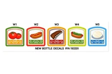 New! Step 2 kitchen replacement part CONDIMENTS Bottle Decals Stickers