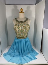 Crystal Doll Turquoise Embellished Tulle Dress