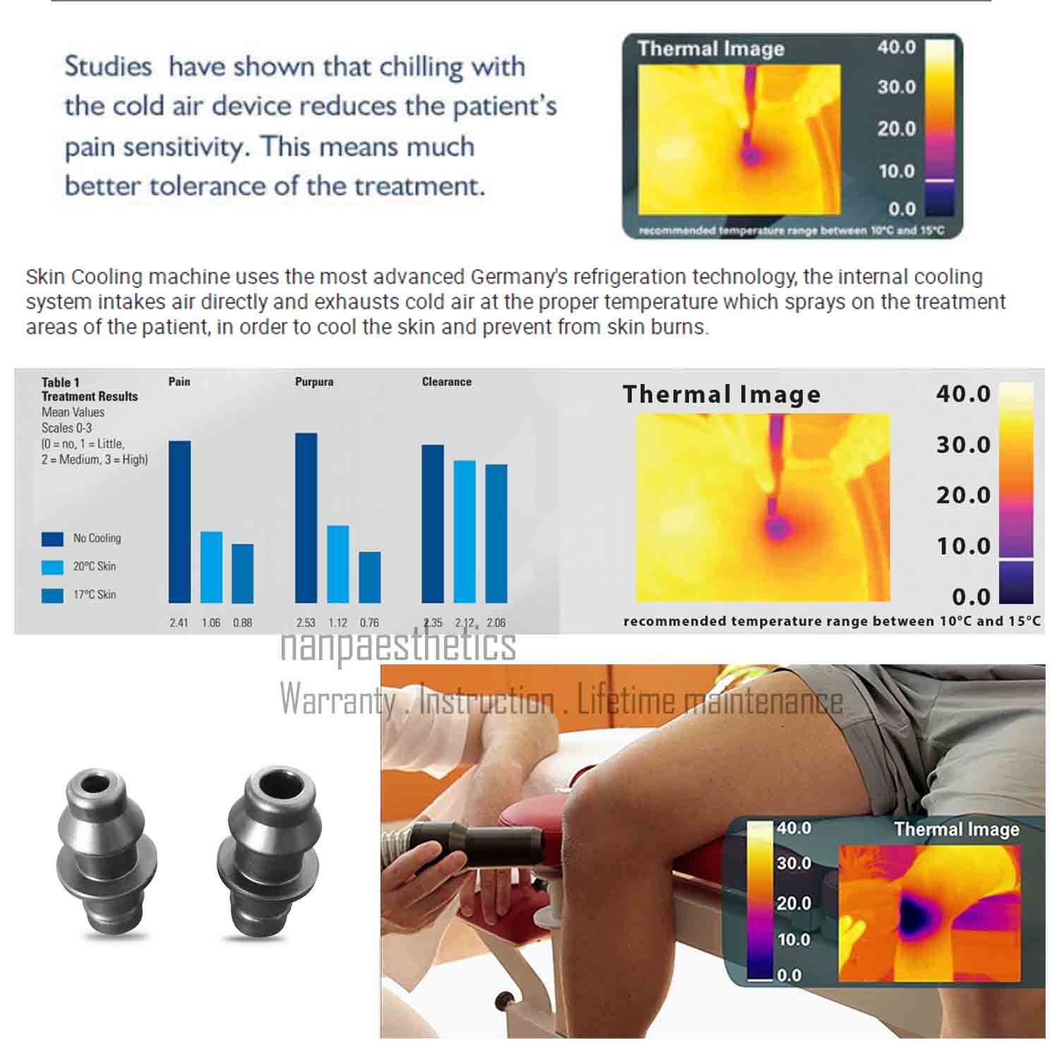 Cryo Cold Air Skin Cooling Machine Cryo Cooling System Pain Reduction Device