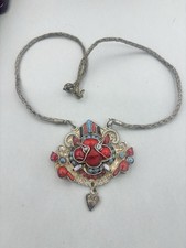 Antike tibetische Halskette, 19. Jahrhundert. Asiatischer Tribalschmuck-Anhänger
