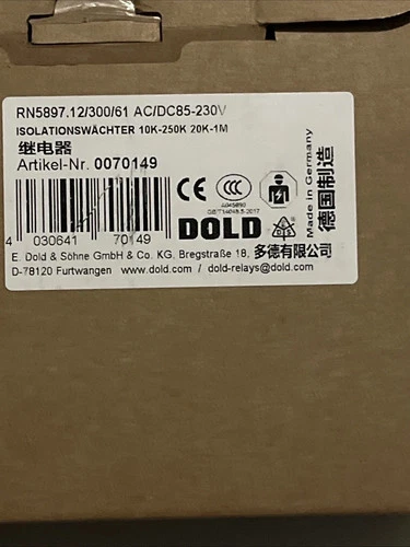 DOLD insulation monitor RN5897.12/300/61, AC/DC 85-230V, 0070149 No.5z