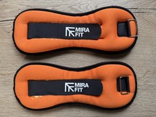Mirafit 1.5kg Ankle Weights Pair Orange Adjustable Wrist Leg Weights Fitness Gym