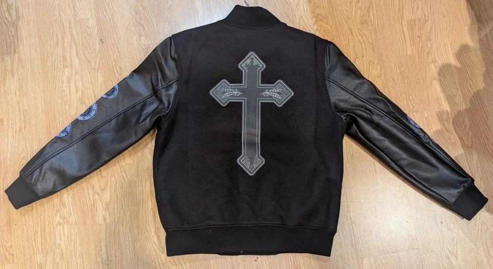 CHAQUETA UNIVERSITARIA EXORCISTA CON LICENCIA OFICIAL CLÁSICA LANA CUERO NUEVA CON ETIQUETAS Foto 2 de 4