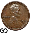 1915-D Lincoln Cent Wheat Penny, Choice AU+