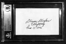 Donna Douglas "Elly May" Beverly Hillbillies Signed 3x5 Index Card BECKETT
