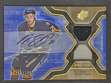 2006-07 SPx - Rookie Auto Jersey Drew Stafford #144 /1299 (AU, MEM, RC)