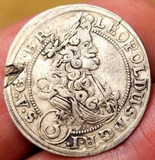 Austria 3 Kreuzer 1697 Leopold Silver Coin