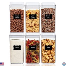 Vtopmart 6-Piece BPA-Free Airtight Food Storage Containers with Lock Lids &