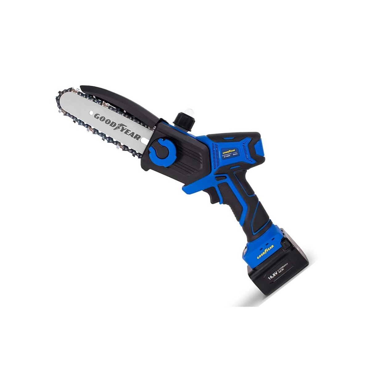 Scie élagage sans fil Goodyear pour couper facilement les branches de 15cm