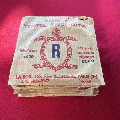 Lot 10 Pochettes Fil Nylon Tortue Nacrita Vintage Pêche Collection - Photo 1/2