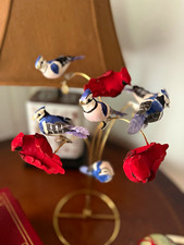 9 clip on bird Christmas ornaments. Blue Jays and Cardinals