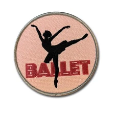 Dance Ballet embroidered patch -  4" diameter w/ wax back - Barre - Royal Ballet