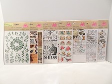 Lot Of 8 Crafter  s Square Rub On Transfers Alphabet Ivy Butterflies Flowers  