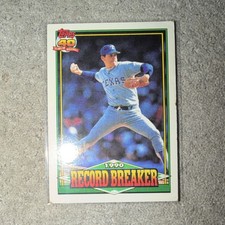 1991 Topps - Nolan Ryan Record Breaker #6 Texas Rangers Baseball Card