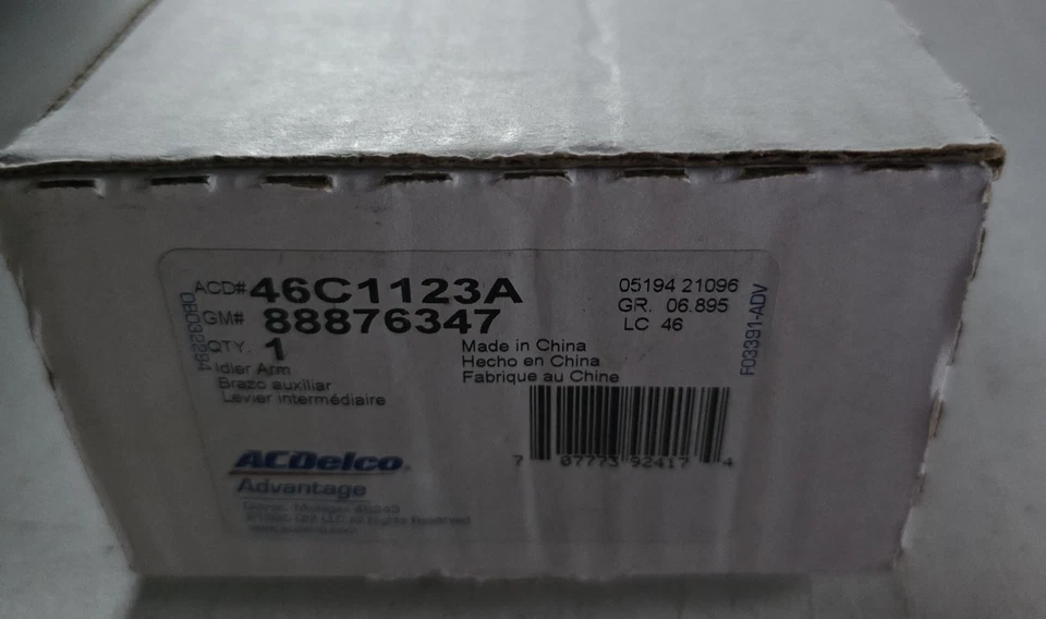 Conjunto de soporte de brazo de rueda loca de dirección ACDelco 46C1123A 88876347 Foto 4 de 4