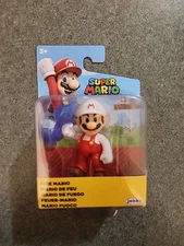 Super Mario Bros Nintendo Jakks 42546 FIRE MARIO 2.5 Inch Mini-Figure BRAND NEW 