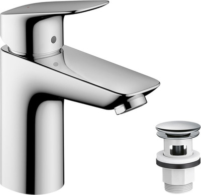 Hansgrohe Logis Einhebel-Waschtischmischer 100 mit Push-Open, chrom, 7110700