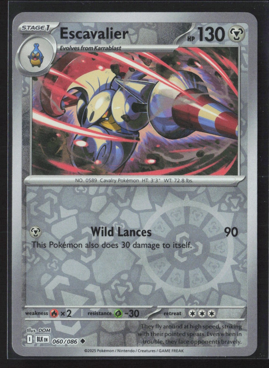 060/086 Escavalier - SV Black Bolt Reverse Holo NM Pokemon