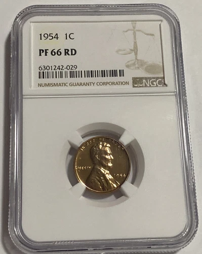 1954  - Lincoln Wheat Cent Proof - NGC PF66 RD - Exact Coin Imaged