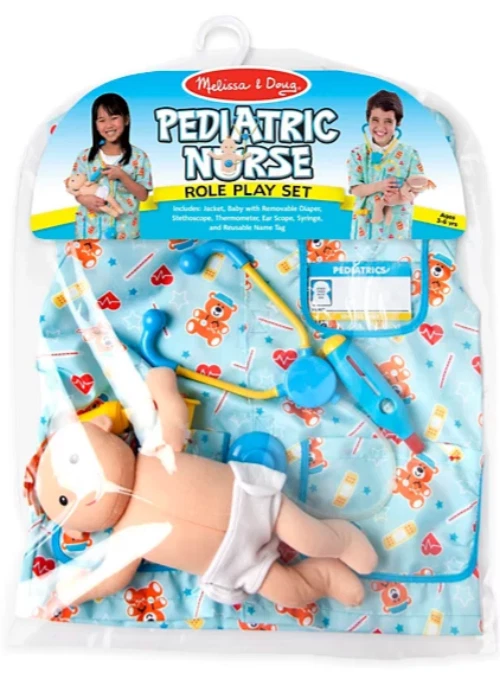 Disfraz de enfermera pediátrica Melissa & Doug y paquete de 1 mini almohadilla de arte para rascar Foto 3 de 4