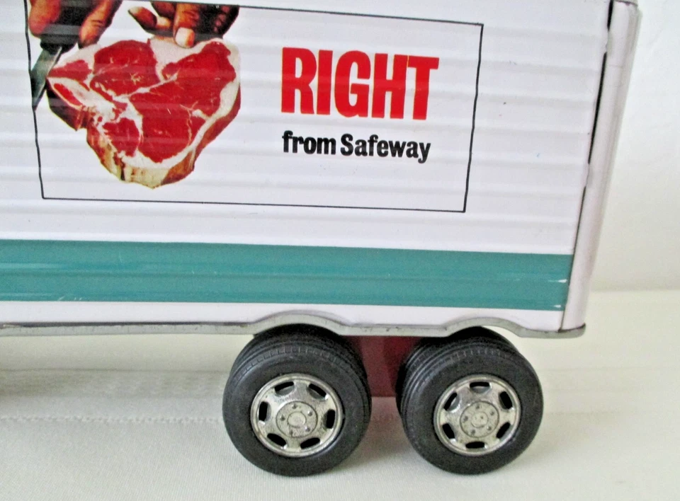 Toy Safeway Grocery Store 16” Tin Litho Friction Semi Truck #182B 1960s Japan B - Image 2 of 4