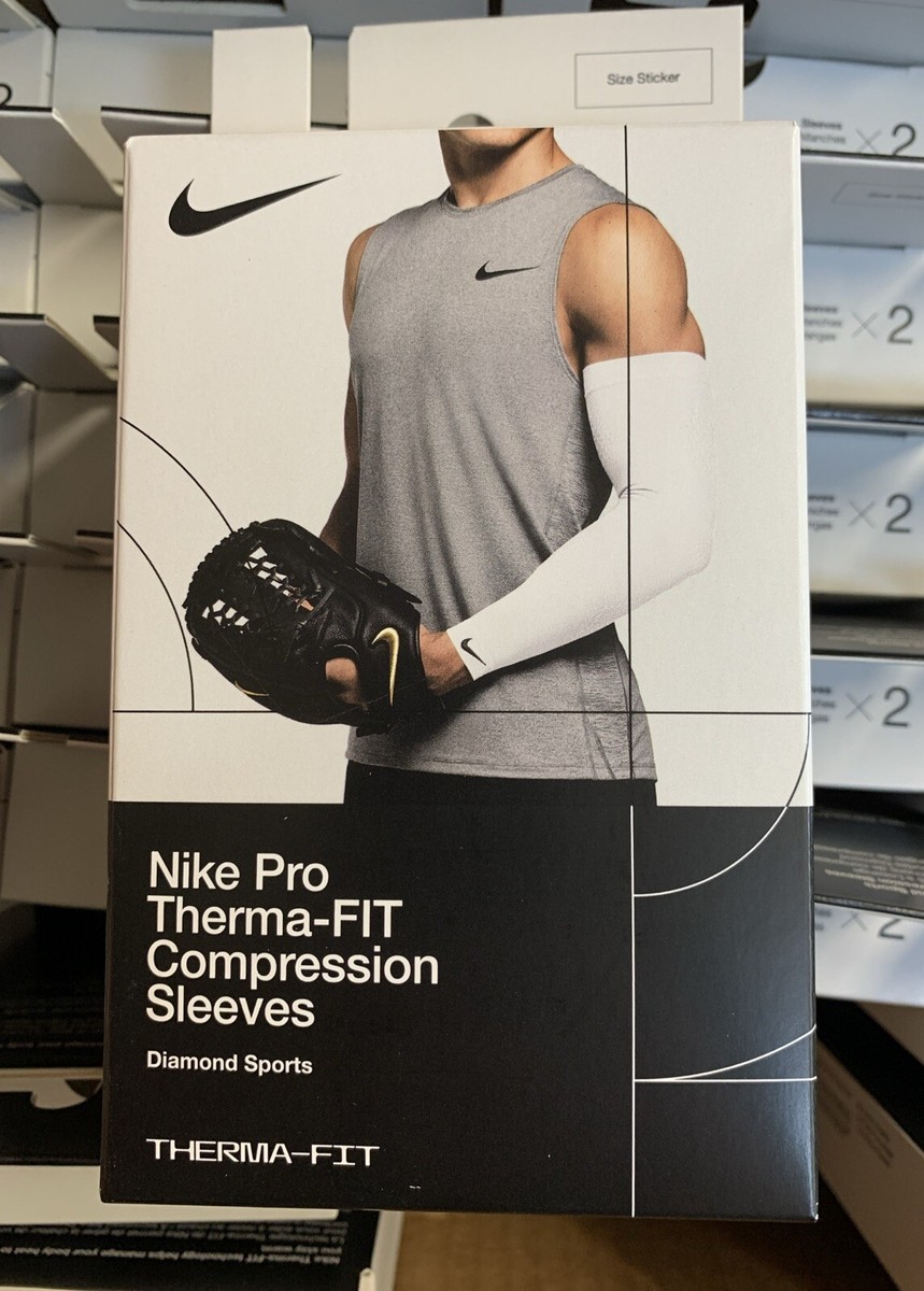 Nike Pro Therma-FIT compression Arm sleeves. 2-Pack White L Nike Pro Therma-FIT compression Arm sleeves. 2-Pack White L