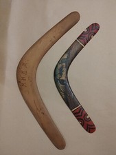 Lot Of 2 Vintage Handmade Authentic Australian Aboriginal  Echuca Boomerang