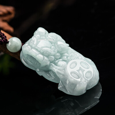 Natürliche Klasse A Jade Jadeit Damen Herren Ruyi Münze Pixiu Drache Anhänger Geschenk
