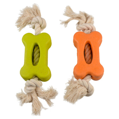 Duvo+ Hundespielzeug Eco Gummiflachknochen 27x6,5cm Bambus/Reis Baumwolle |  eBay.de