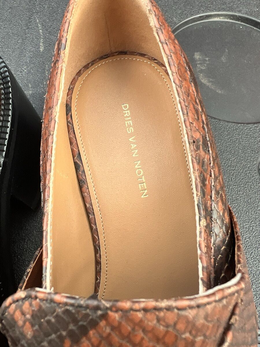 Dries Van Noten Snakeskin Embossed Penny Loafer Qu541 Tan712 Dries Van Noten Snakeskin Embossed Penny Loafer Qu541 Tan712