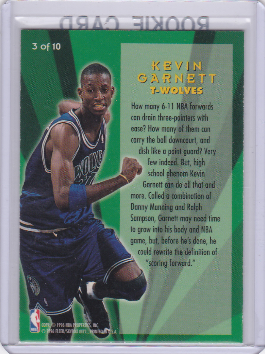 KEVIN GARNETT 1995/96 Fleer Ultra INSERT ROOKIE CARD All-Rookies