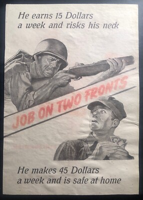 Original Germany Leaflet Dropped On USA Troops Job In Two Fronts Safe At Home