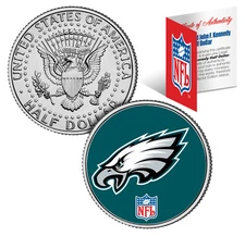 PHILADELPHIA EAGLES NFL JFK Kennedy Half Dollar US Coin  *Officially Licensed*