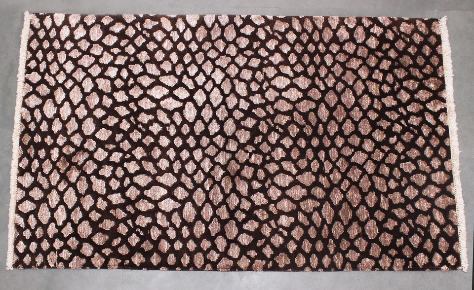 Contemporary Brown Carpets Hand-Knotted Wool Area Rugs Living Room Décor 3x5 ft - Image 4 of 4