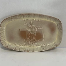 Frankoma Pottery Aztec 7QS Good Neighbor Platter Lake Region Electric Co-op 1987