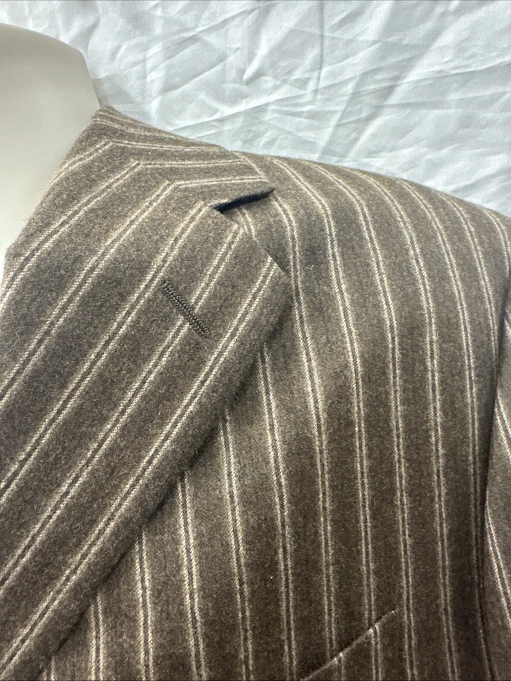 Traje PAL ZILERI Marrón Rayas Lana Cachemira Hecho en Italia EU56 US46 Foto 3 de 4